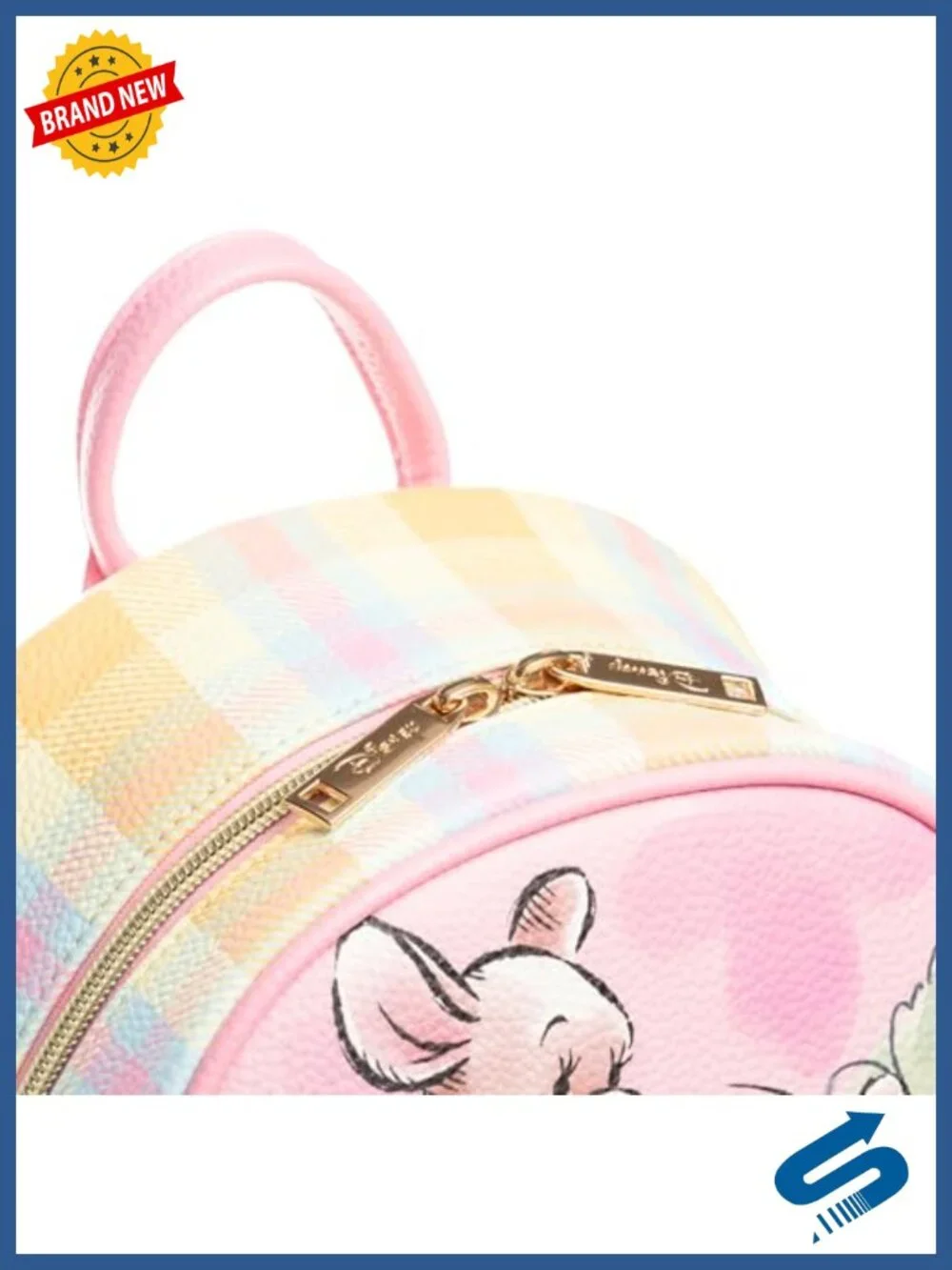 Vegan Leather Mini Backpack with Kanga and Roo Print